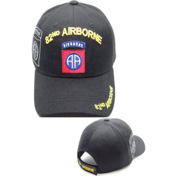 US Military 82nd Airborne Black Adjustable Baseball Hat Cap