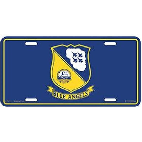 US Military Armed Forces License Plate - USN U.S. Navy - United States Navy Blue Angels Shield Logo
