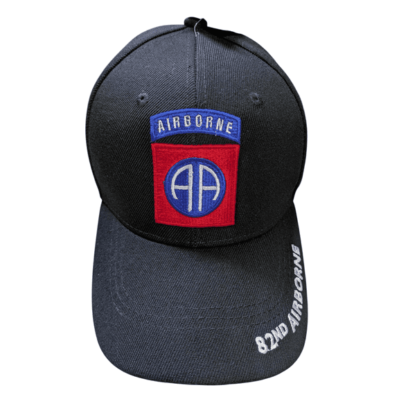 US Military Army 82nd Airborne Logo Black Baseball Hat Cap