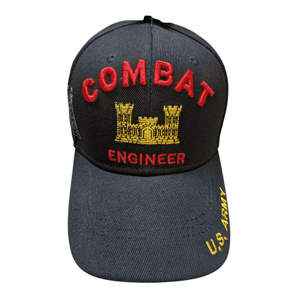 US Military Army Combat Engineer Black Baseball Hat Cap