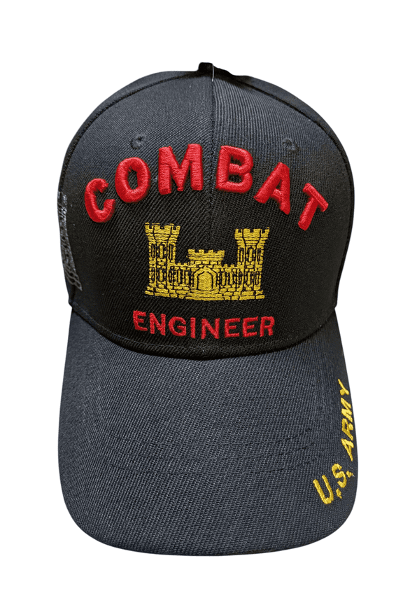 US Military Army Combat Engineer Black Baseball Hat Cap
