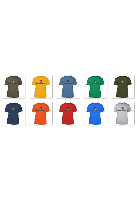 US Military Army Forces ARMY STRONG Star Logo SHIRT Short Sleeve Soft and Comfy Shirt, Lightweight Shirt Color Red Size 2X-Large