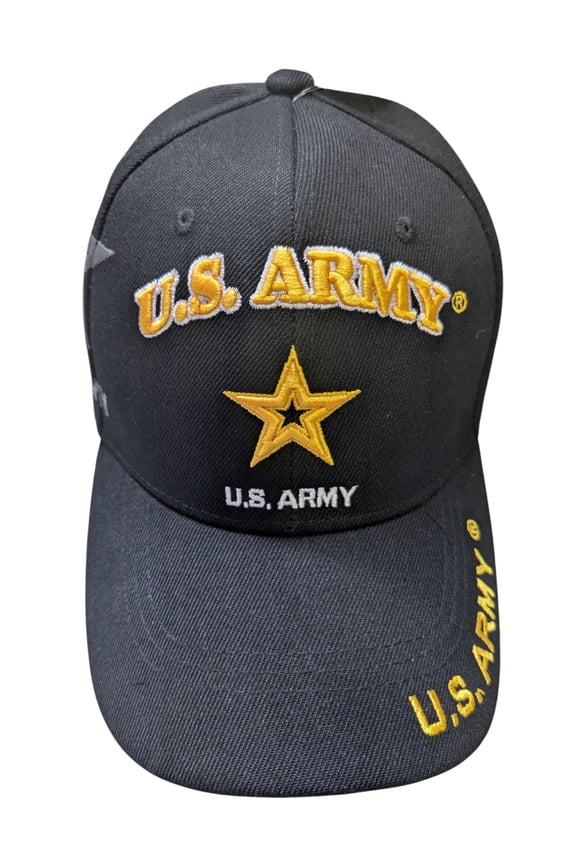 US Military Army Gold Star Shadow Style Black Baseball Cap