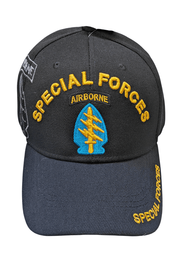 US Military Army Special Forces Airborne Black Baseball Hat Cap