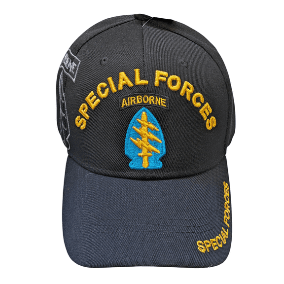 US Military Army Special Forces Airborne Black Baseball Hat Cap