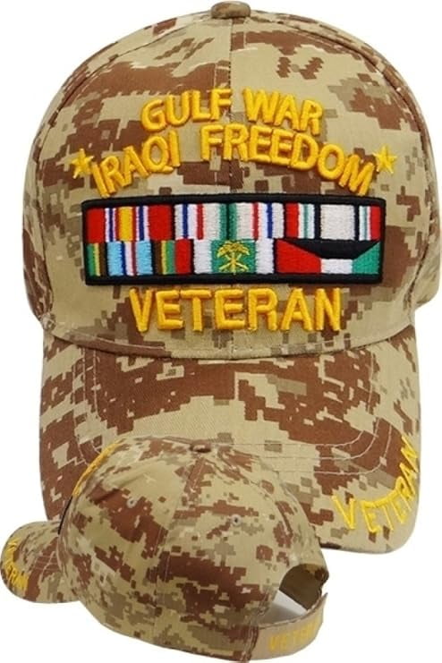 US Military Gulf War Iraqi Freedom Veteran Desert Camouflage Baseball Hat Cap
