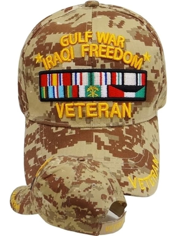 US Military Gulf War Iraqi Freedom Veteran Desert Camouflage Baseball Hat Cap