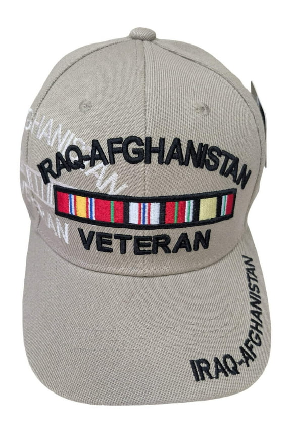 US Military Iraq-Afghanistan Veteran Khaki Adjustable Baseball Hat Cap