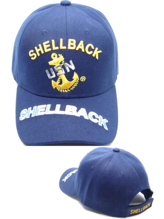 US Military Navy Shellback Blue Adjustable Baseball Hat Cap