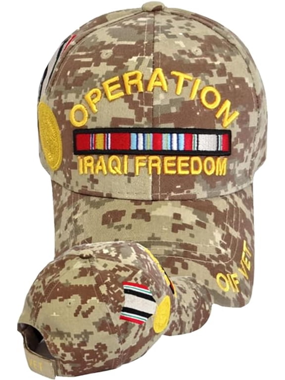 US Military Operation Iraqi Freedom OIF Vet Desert Camouflage Baseball Hat Cap