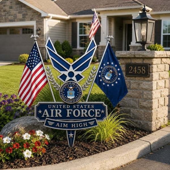 US Military Service Yard Decoration Plaque,Metal United States Armed Forces Garden Stake,USMC,Army,Navy,Air Force,Coast Guard Patriotic Outdoor Lawn Decoration