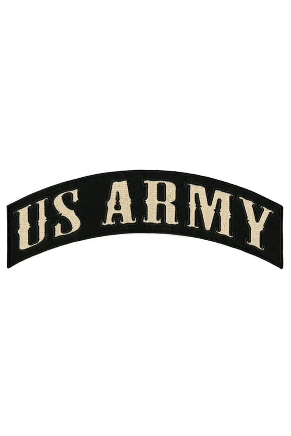US Military Top Rocker Patch | Army Navy Patriotic American Troops | Embroidered Iron On Large - by Nixon Thread Co. (US Army)