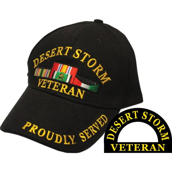 US Military Veteran Proudly Served Desert Storm Baseball Cap Official Licensed