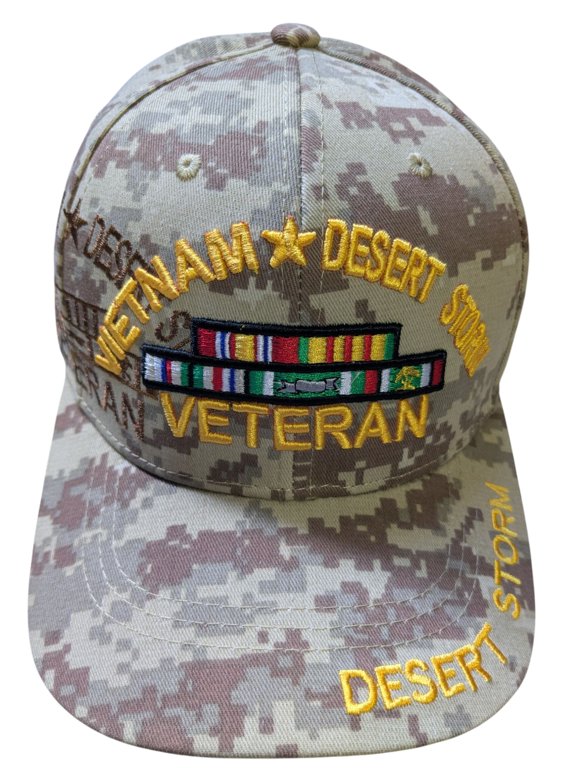 US Military Vietnam Desert Storm Veteran Ribbon Desert Camouflage Baseball Hat Cap