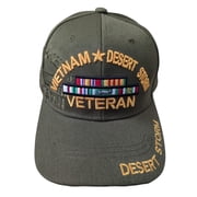 US Military Vietnam Desert Storm Veteran Ribbon Green Baseball Hat Cap