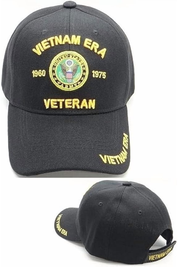 US Military Vietnam Era Black Baseball Hat Cap