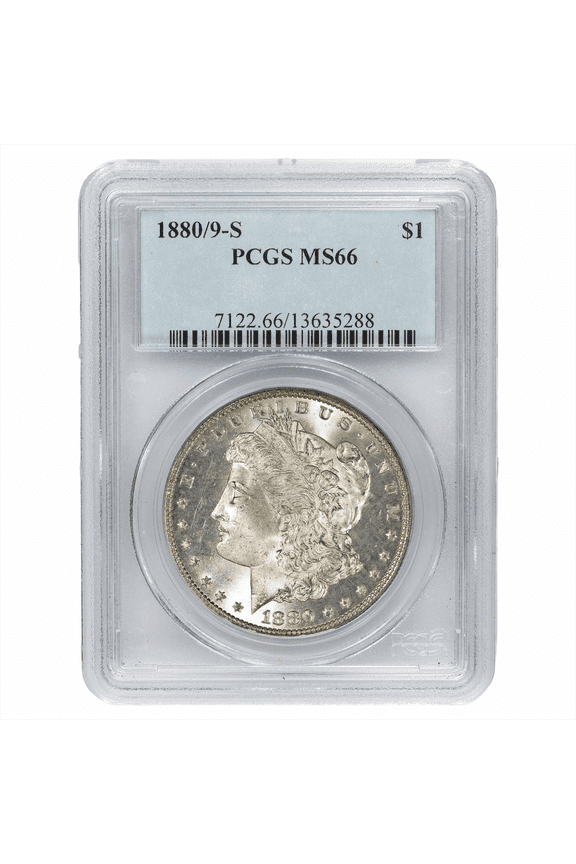 US Mint 1880/9-S Morgan Silver Dollar Coin $1 PCGS MS 66