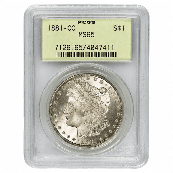 US Mint 1881-CC Morgan Silver Dollar Coin $1 PCGS MS 65
