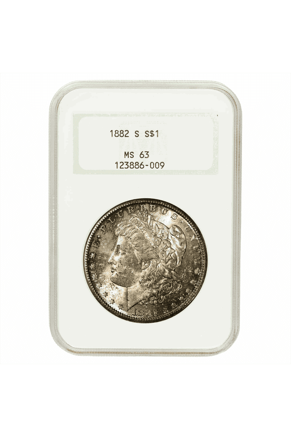 US Mint 1882-S Morgan Silver Dollar Coin $1 NGC MS 63