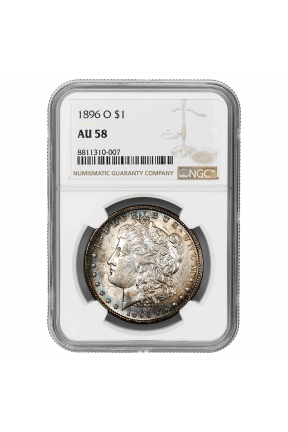 US Mint 1896-O Morgan Silver Dollar Coin $1 NGC AU 58