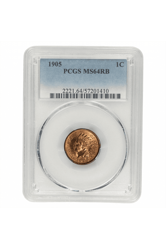 US Mint 1905 Indian Head Cent Coin 1C PCGS MS 64 RB