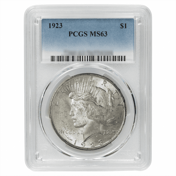 US Mint 1923 Silver Peace Dollar Coin $1 PCGS MS 63