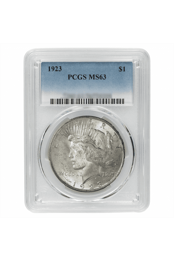 US Mint 1923 Silver Peace Dollar Coin $1 PCGS MS 63