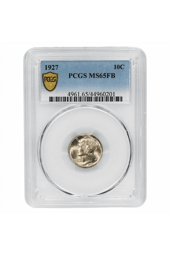 US Mint 1927 Mercury Dime Coin 10C PCGS MS 65 FB