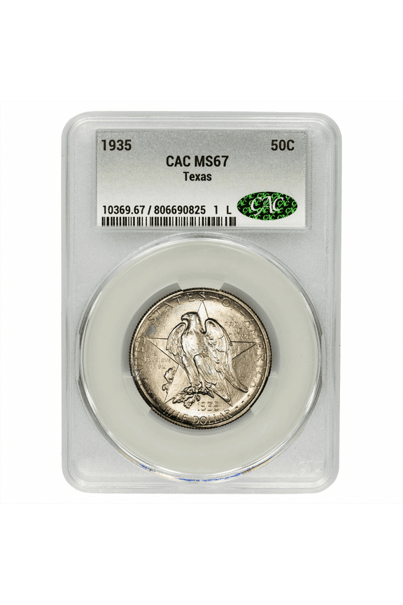 US Mint 1935 Texas Commemorative Half Dollar Coin 50C CAC