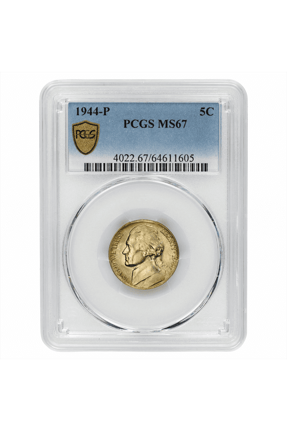 US Mint 1944-P Jefferson War Nickel Coin 5C PCGS MS 67