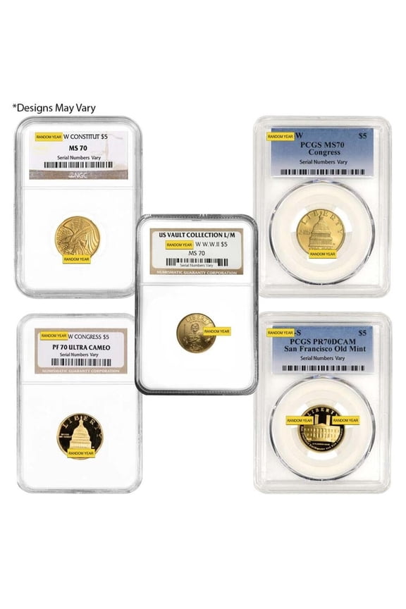 US Mint Gold $5 Commemorative Coin NGC/PCGS MS/PF 70 Random Year
