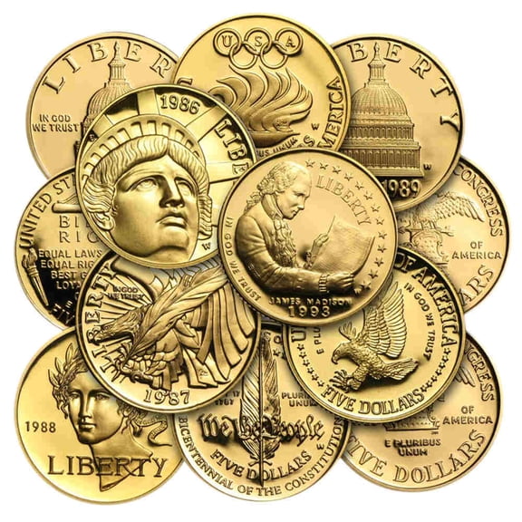 U.S. Mint Gold $5 Commemorative Coins BU/Proof (Random Year)