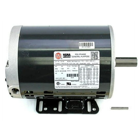 US Motors 7914P 3-Phase ODP Polyphase Commercial Belt-Drive Blower Motor, 56HZ (200-230/460V, 2 HP, 1725 RPM), replacement for 7914