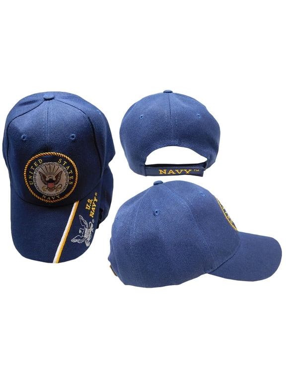 US NAVY Military Logo Baseball Hat Navy Blue OFFICIALLY LICENSED BY THE US NAVY