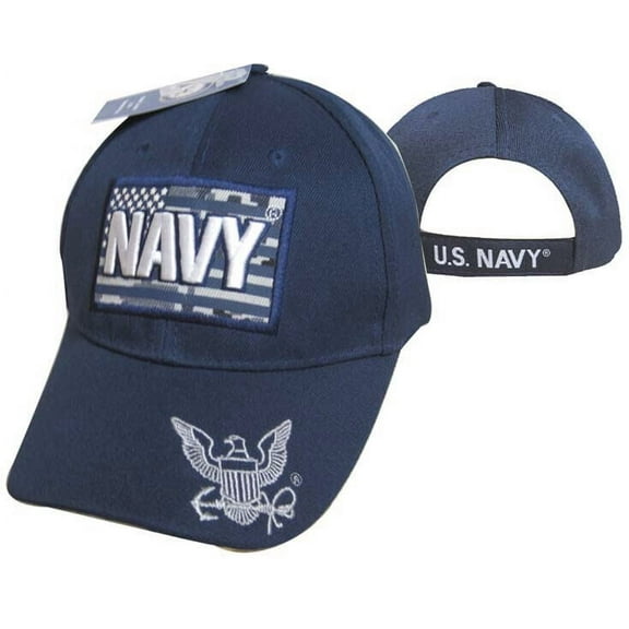 US NAVY PATCH LETTER ACU Digital Camo EMBLEM CAP HAT BLUE (LICENSED)
