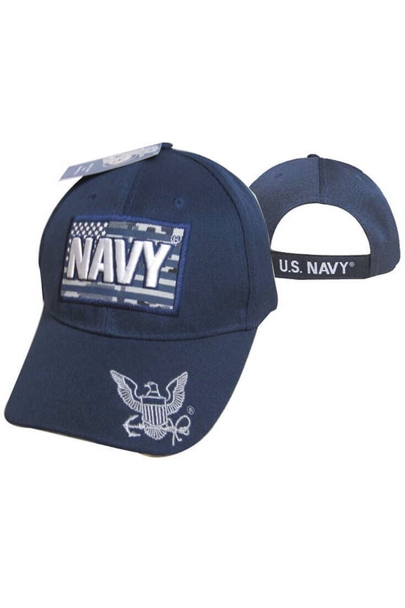 US NAVY PATCH LETTER ACU Digital Camo EMBLEM CAP HAT BLUE (LICENSED)