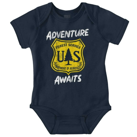 US National Forest Service Adventure Romper Boys or Girls Infant Baby Brisco Brands 12M