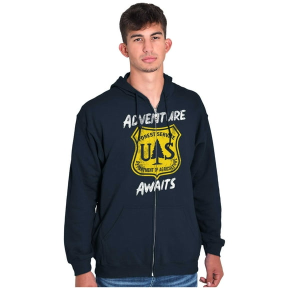 US National Forest Service Adventure Unisex Plus Size Zip Hoodie Brisco Brands 4X