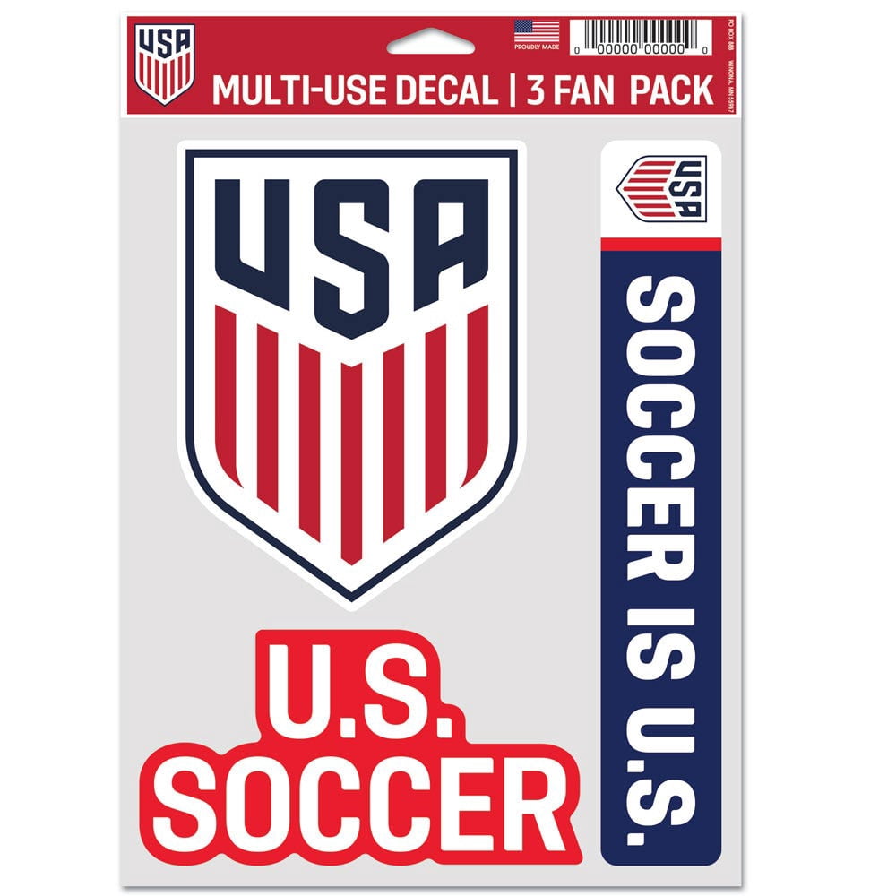United States Men's National Soccer Team 5" x 7.75" 3 Pack Fan Decals