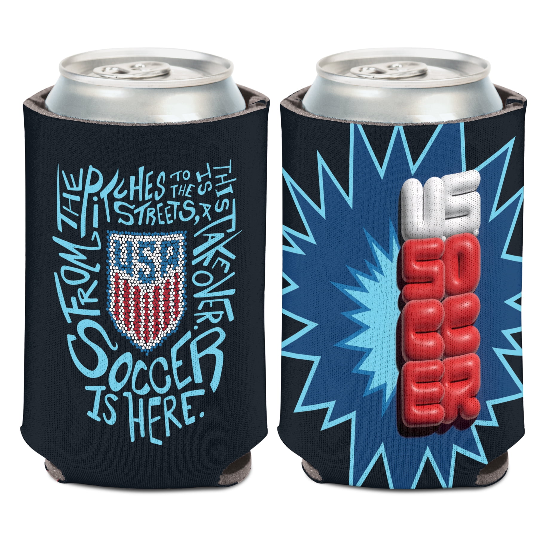 United States Men's National Soccer Team Style Logo 12oz Can Cooler, Collapsible