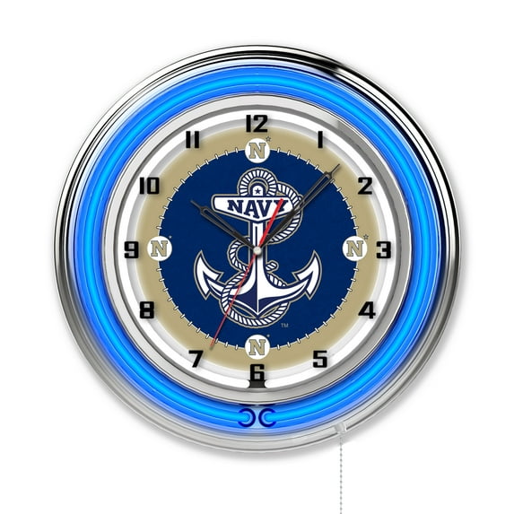 US Naval Academy 19" Double Neon Wall Clock