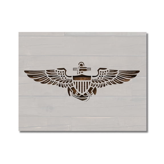 US Naval Aviator Wings Stencil Template Reusable 8.5 x 11 Inches for Painting on Walls, Wood, Arts and Crafts by Stencilville