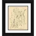 thumbnail image 1 of US Navy 12x14 Black Ornate Wood Framed with Double Matting Museum Art Print Titled - Narragansett Bay - US Navy 1832, 1 of 4