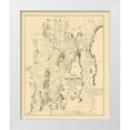 thumbnail image 1 of US Navy 12x14 White Modern Wood Framed Museum Art Print Titled - Narragansett Bay - US Navy 1832, 1 of 4