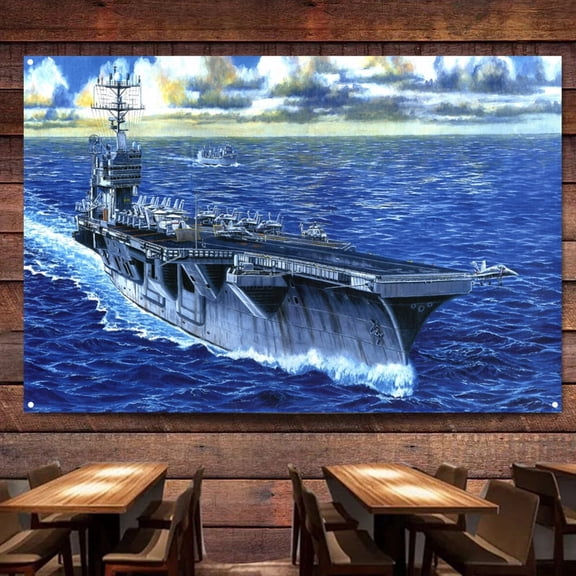 US Navy Aircraft Carrier Abraham Lincoln (CVN-72) Battleship Wall Art Banners Hanging Flags Wall Chart Warship Art Poster Canvas Print Art Painting Home Decor Tapestry Best Gifts,38X57 inches