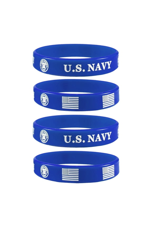 US Navy American Flag Bracelets for Men Women,Blue Green Rubber U.S. Navy Wristband Stretch Bracelets for America Patriotic,Navy,Veterna and Sport Fans,Independence Day Decoration Gifts