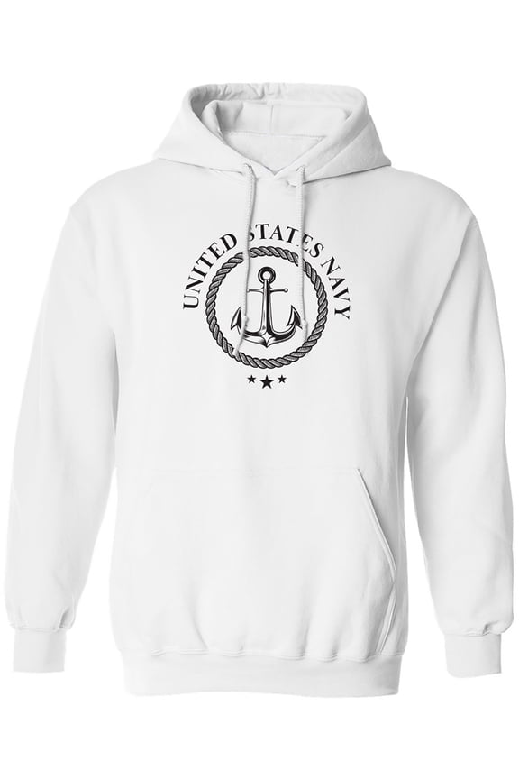 US Navy Anchor Crest Adult Hooded Sweatshirt