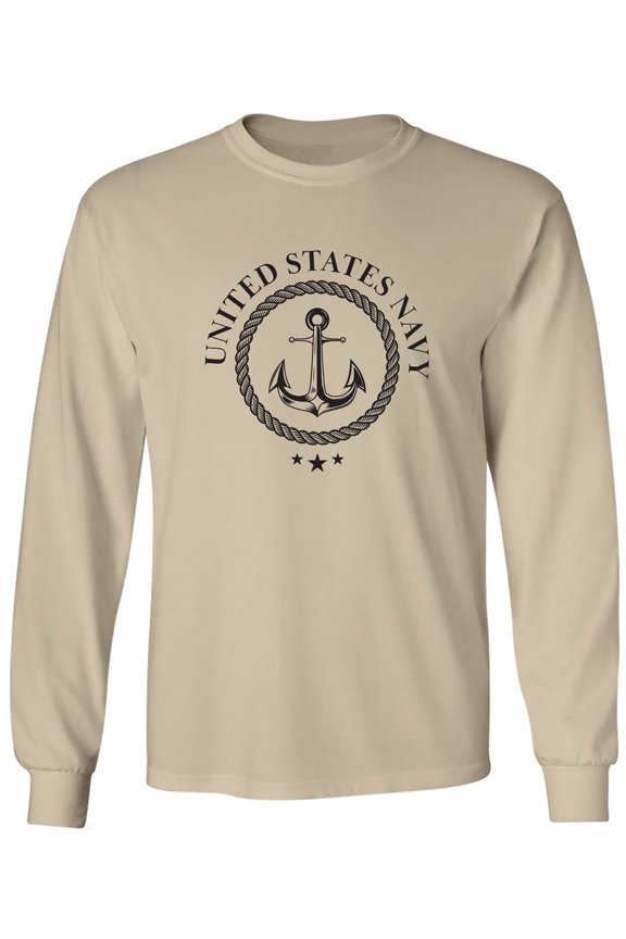US Navy Anchor Crest Adult Long Sleeve T-shirt