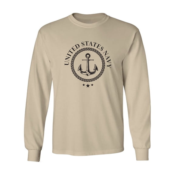 US Navy Anchor Crest Adult Long Sleeve T-shirt