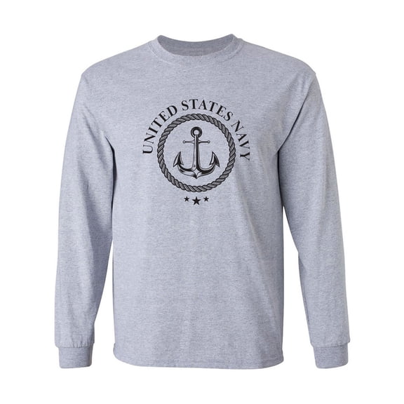 US Navy Anchor Crest Adult Long Sleeve T-shirt